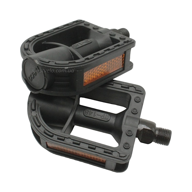 Педалі дитячі пластик 1/2 тонка різьба, NECO WP-148, чорні фото westvelo.com