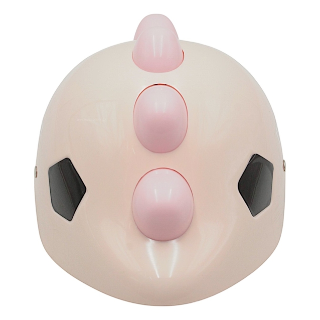 Вело шолом дитячий 587 "Динозавр" персиковий, з мигалкою, нерегульований фото westvelo.com