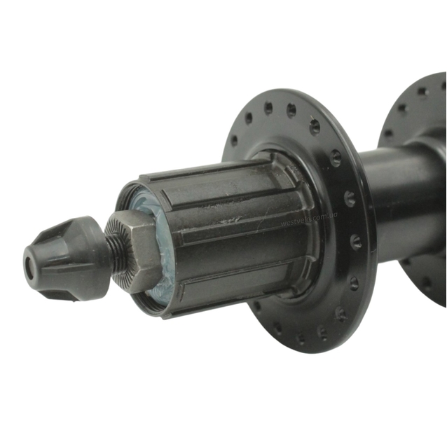 Втулка мтв задня, алюмінієва, касета 8-10S, диск гальма 6 бол, з ексцентриком, SHUNFENG (SF-A262) фото westvelo.com