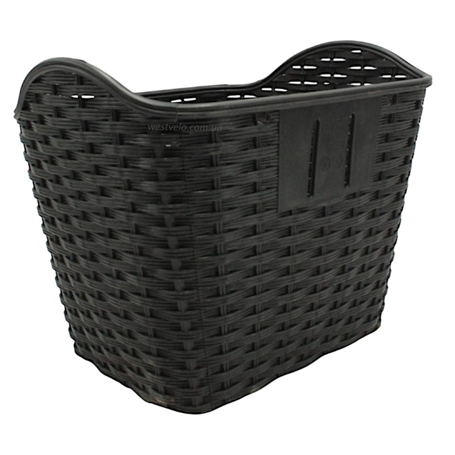 Кошик пластмасовий плетений чорний фото westvelo.com