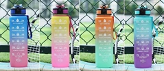 Фляга 1000 ml REFILL пластик (трубочка) помаранчево-зелений, помаранчева смуга фото westvelo.com