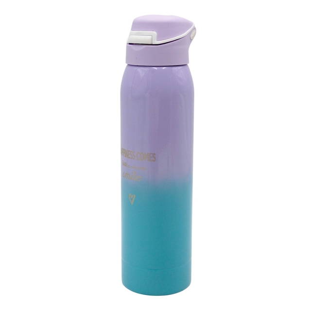 Термос 500 ml. нержавійка (ремінець, трубочка) мікс кольорів фото westvelo.com