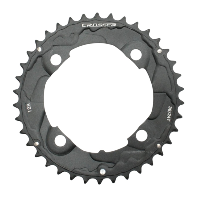 Зірка шатунів передня накладна AL CROSSER чорна на 38T 12S фото westvelo.com