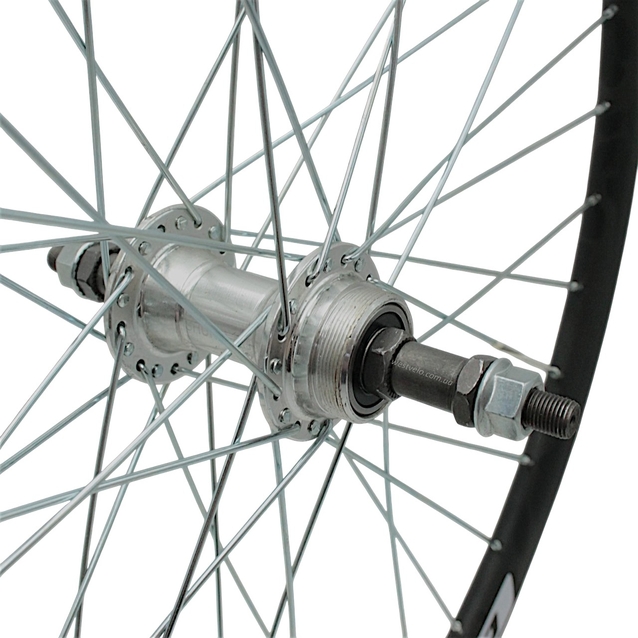 Колесо 26 зад, обід 2-ний чорний, втулка AL на промах біла (Gravity) фото westvelo.com