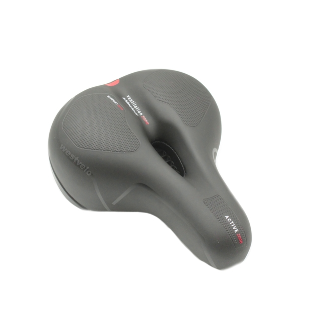 Сідло на демферах з отвором SPORT ACTIVE м'яке + мигалка USB з катафотом фото westvelo.com