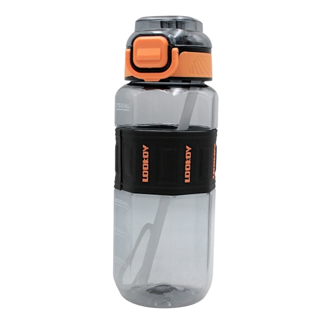 Фляга 750 ml харч.пластик (ремінець з трубкою) мікс кольорів фото westvelo.com