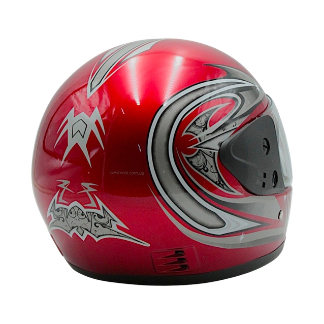 Мото шолом, закритий (L) AWN Helmet "109" червоний глянцевий фото westvelo.com