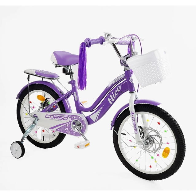 Дитячий велосипед 18 ST Corso «NICE» NC-18100 дискові гальма, фіолетовий фото westvelo.com