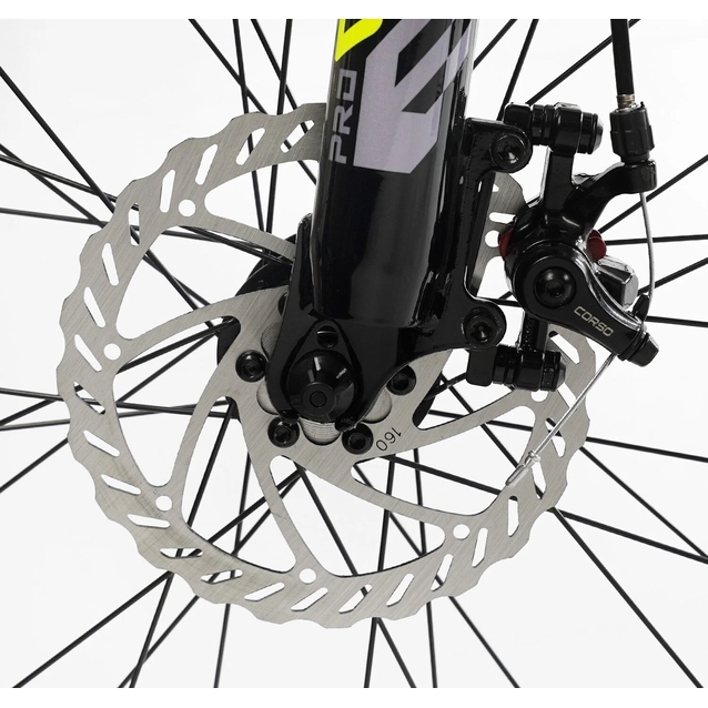 Велосипед 29 AL Corso «KORD» KR-33214 алюміній 17", (к-т SHIMANO) срібно-жовтий