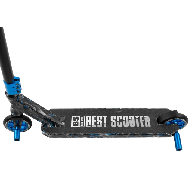 Самокат трюковий Best Scooter «SKULLS» BS-77566 чорно-синій, HIC-система, пеги, AL диск та дека, колеса PU Ø110mm, ширина керма - 60 см фото westvelo.com