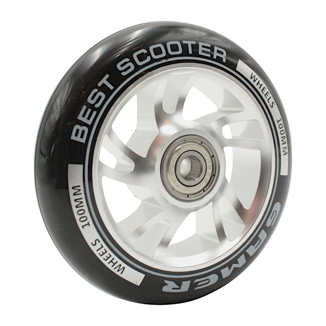 Колесо трюкового самоката "Best Scooter" AL. Ø100мм, поліуретан, сірий фото westvelo.com