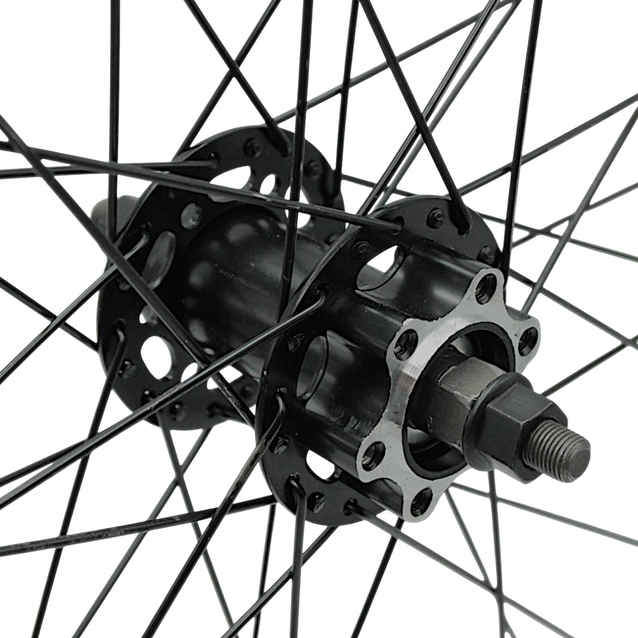 Колесо 27,5 перед, обід 2-ний чорний дисковий, втулка ST. SHUNFENG, диск 6 болтів, чорна спиця фото westvelo.com