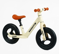 Велобіг 12 Corso надувні колеса, нейлонова рама «MONTE» SQ-06984 бежевий