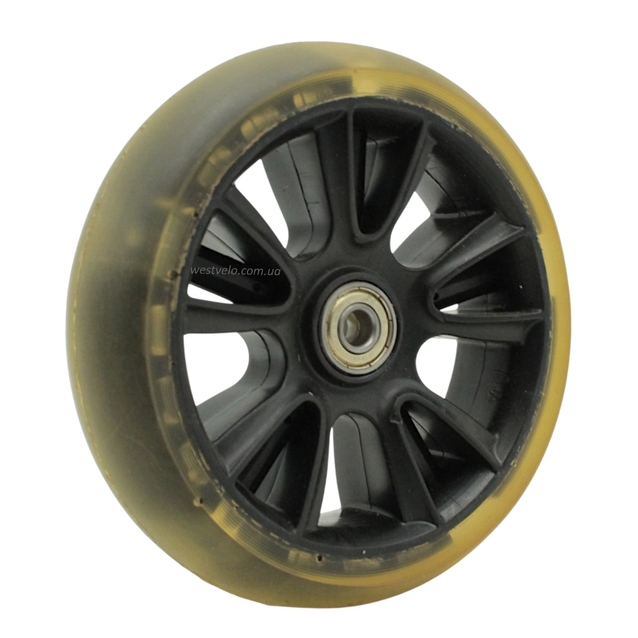 Колесо самоката дитячого поліуретан Ø135мм, діодне, чорний фото westvelo.com