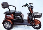 Трицикл Corso «OSTIN L» NL-934068, двигун 1200W, акумулятор 72V 24Ah літій-залізно-фосфатний, коричневий + 1 ящик. акум, колеса 10" фото westvelo.com