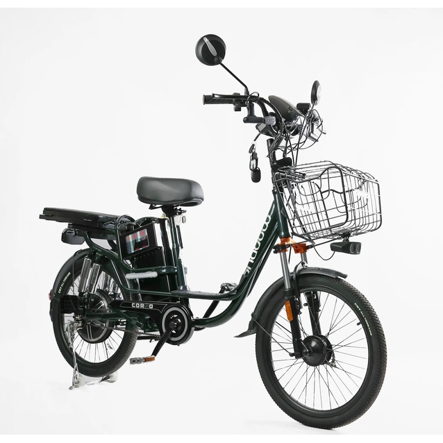 Електровелосипед 22 ST Corso «SHADOW» SH-8036-9 / с-31 сталь, 500W, акум 48V20AH, зелений фото westvelo.com