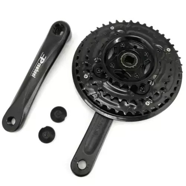 Система шатунів мтв велика PROWHEEL  AL. чорна (28/38/48Т) L-170мм. фото westvelo.com