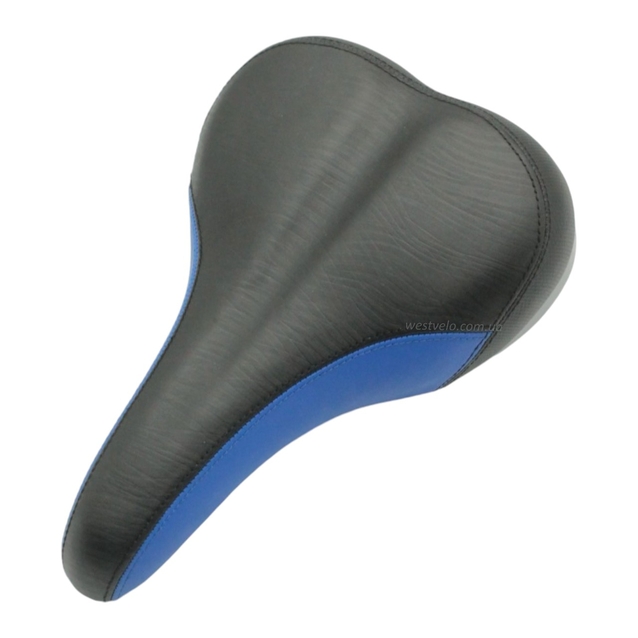 Сідло мтв №69 чорне з синіми вставками на пружинах фото westvelo.com
