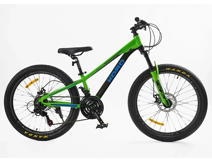 Велосипед 24 AL Corso «KORD» KD-41070 алюміній 11", (к-т SHIMANO) салатово-синій