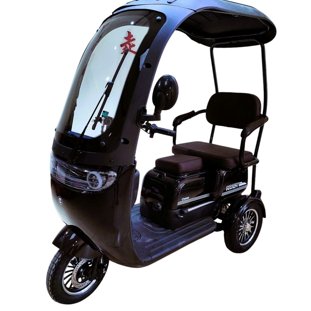 Трицикл Corso «HANDY» HD-65602, двигун 800W, акумулятор 72V/20Ah, чорний + 1 ящик. акум