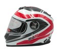 Мото шолом, закритий (M 57-58) BLD-М65 інтеграл, білий глянець з червоно-чорним малюнком фото westvelo.com