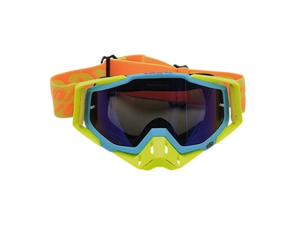 Мото окуляри Кросс-ендуро 100% 109-1-67, жовто-блакитні, дзеркальний візор (class B)