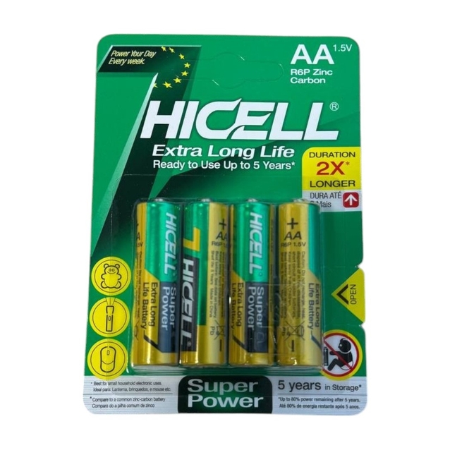 Батарейки пальчикові «Hicell» C 66690, АА 1,5V (4шт) фото westvelo.com