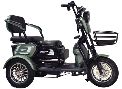 Трицикл Corso «LOGAN PRO» LN-904078, двигун 1200W, акумулятор 72V 28Ah графеновий, зелений + 1 ящик. акум, колеса 10"