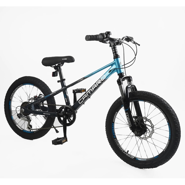 Велосипед 20 MG Corso «CAMARO» CM-48526 магній 11", (к-т SHIMANO) чорно-синій фото westvelo.com