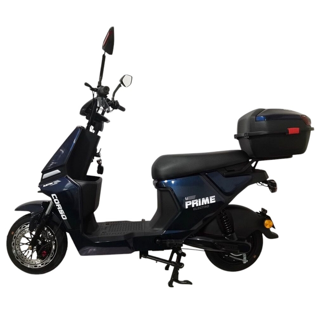 Електроскутер Corso «PRIME» PM-91006, двигун 1000W, акумулятор 60V/20Ah свинцево-кислотний, темно синій + 1 ящик. акум, колеса 10" фото westvelo.com