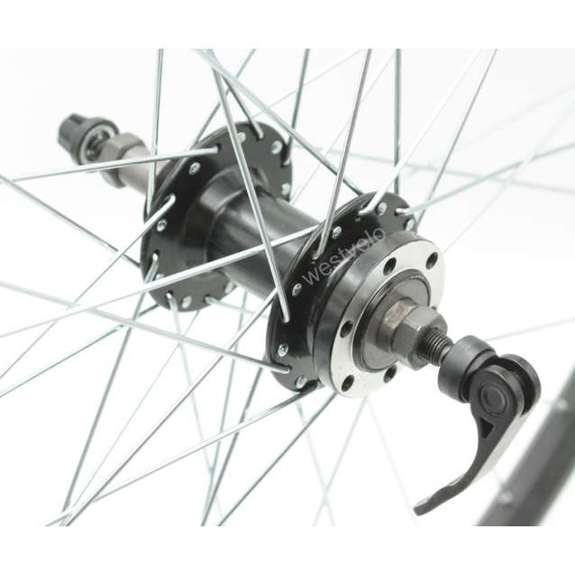 Колесо 28-29 зад, обід 2-ний чорний дисковий, втулка AL. диск 6 болтів, ексцентрик фото westvelo.com