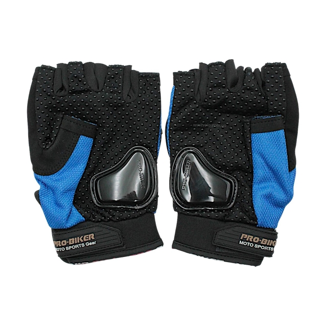 Мото рукавиці (M) "PRO BIKER" (MCS‑04) чорно-сині (з відкритими пальцями ) фото westvelo.com