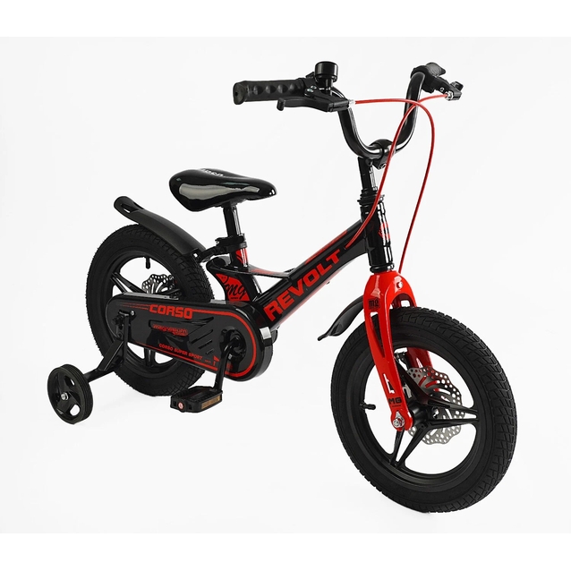Дитячий велосипед 14 MG Corso «REVOLT» MG-14216, магнієва рама, чорно-червоний фото westvelo.com