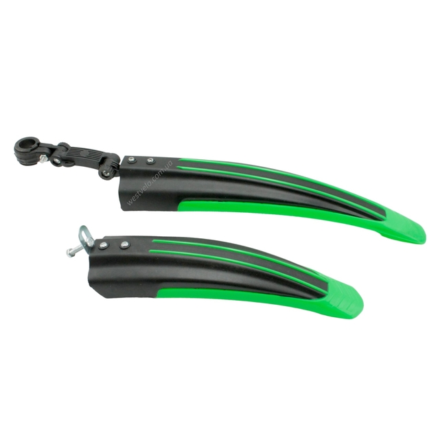 Крила пластик 24-26 кріпл. труба сідла, смуга зелена фото westvelo.com