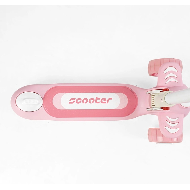 Самокат 5в1 Skyper RT-10247, колеса PU125х40мм зі світлом, укр озвучування та підсвічування платформи, біло-рожевий фото westvelo.com