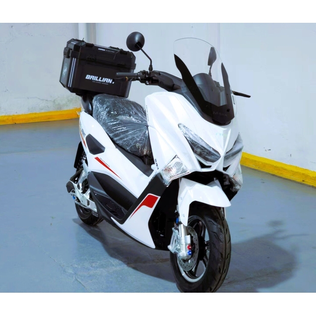 Електроскутер Corso «BRILLIANT» BR-634180, двигун 2000W, акумулятор 72V/32Ah свинцево-кислотний, білий + 1 ящик. акум, + 1 ящик. багажник, колеса 12" фото westvelo.com