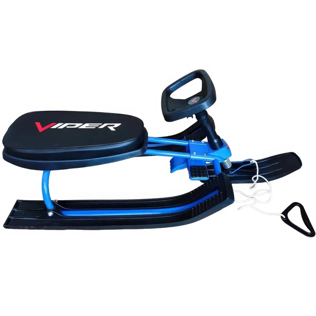 Санки з кермом (снігокат) Viper (Mustang) сталевий, синій фото westvelo.com