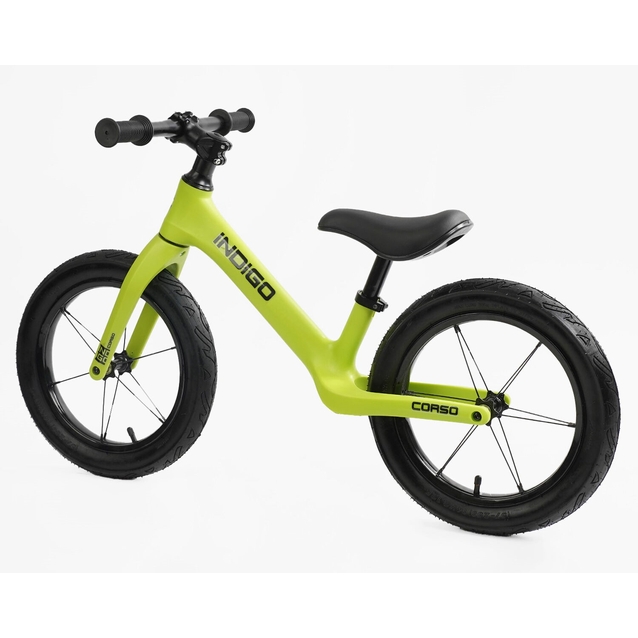 Велобіг 14 Corso надувні колеса, нейлонова рама «INDIGO» D-2215-45 салатовий фото westvelo.com