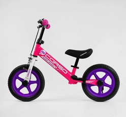 Велобіг 12 Corso, колеса - EVA (піна), сталева рама 74822 ручне гальмо, рожево-фіолетовий, підставка для ніг, підніжка