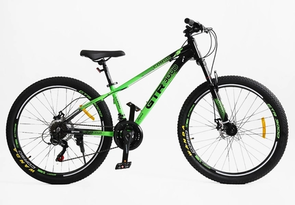 Велосипед 26 AL Corso «GTR-3000» GTR-71090 алюміній 13", (к-т SHIMANO) чорно-салатовий