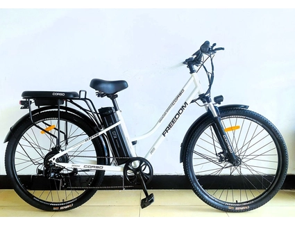 Електровелосипед 28 ST Corso «FREEDOM» FD-44521 сталь, двигун 500W, акумулятор 48V 13Ah літієвий, білий