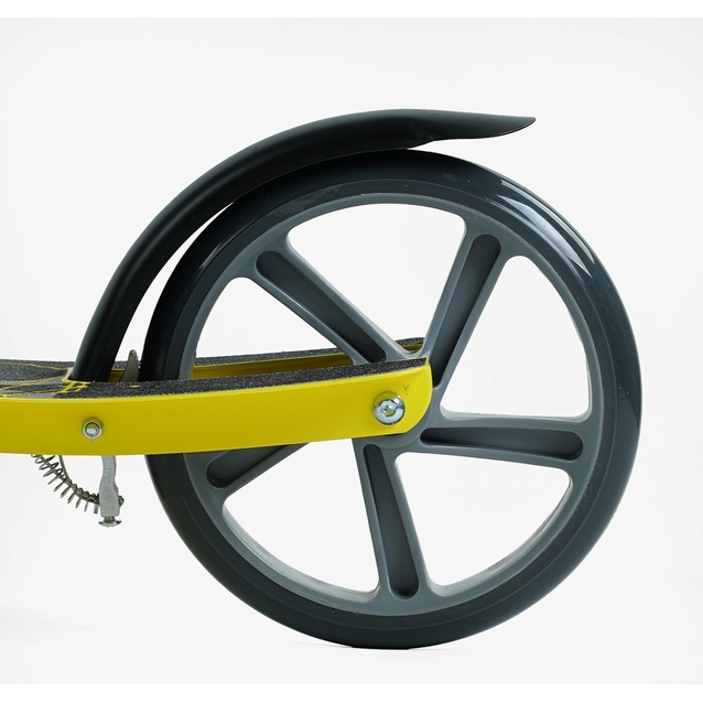 Самокат дитячий 2-х колісний, PU Best Scooter «FLASH» FL-14320 жовтий, Ø200mm, ручне гальмо, 1 амортизатор передній фото westvelo.com