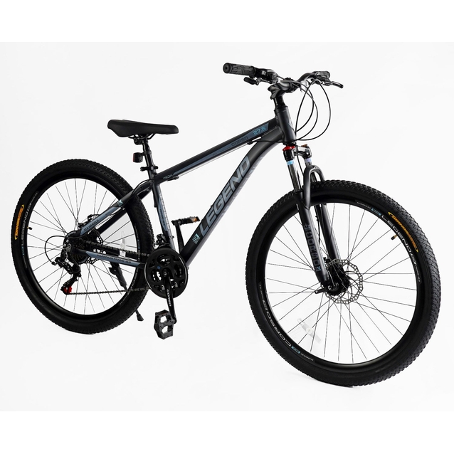 Велосипед 27.5 AL Corso «LEGEND» LG-27812 алюміній 15,5", (к-т SHIMANO) графітово-блакитний фото westvelo.com