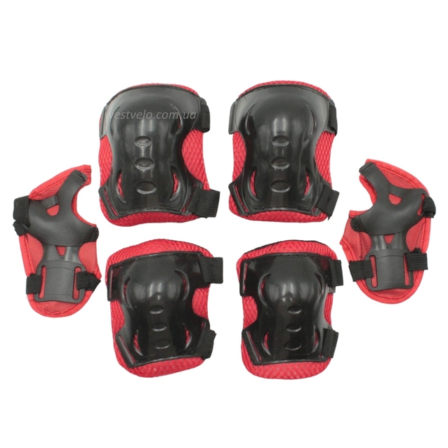 Комплект дитячого захисту у сітці 611, чорно-червоний фото westvelo.com