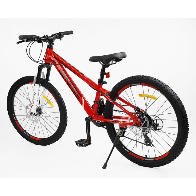 Велосипед 24 ST Corso «GENESIS» G-24604 сталь 11", (к-т Saiguan) червоно-білий фото westvelo.com