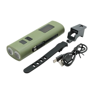 Фара Power bank (3000mAH), Z818-2x3W+COB, туристична, магніт, Type-C з (габаритним) аварійним червоним світлом (Темно-зелений хакі)