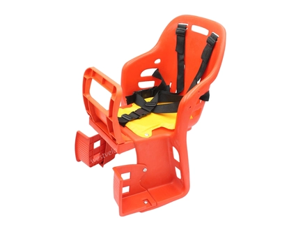 Крісло дитяче, пластик, на зад. багажник, "JLD" з м'ягкою підкладкою, червоне