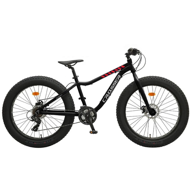 Велосипед 26 ST Crosser FAT BIKE сталь 16", (к-т SHIMANO) чорно-червоний