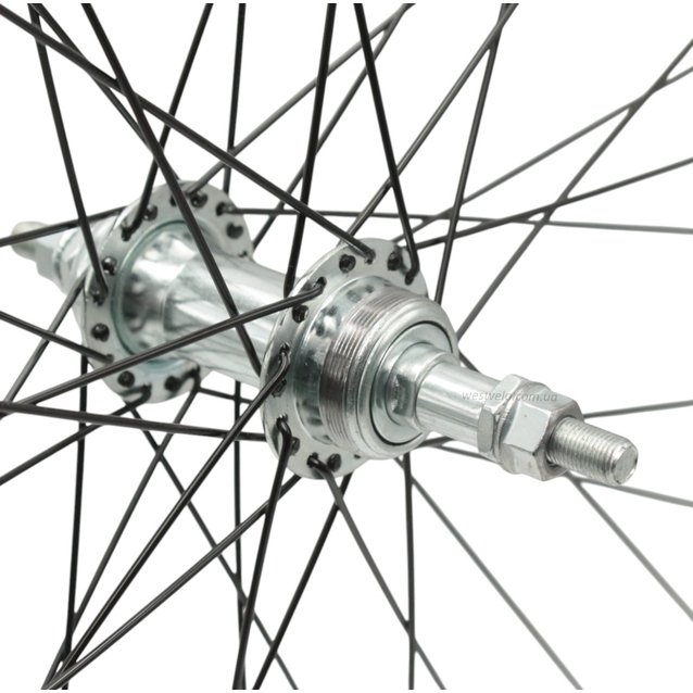 Колесо 28-29 зад, обід 2-ний чорний, втулка ST. на віночках, чорна спиця фото westvelo.com