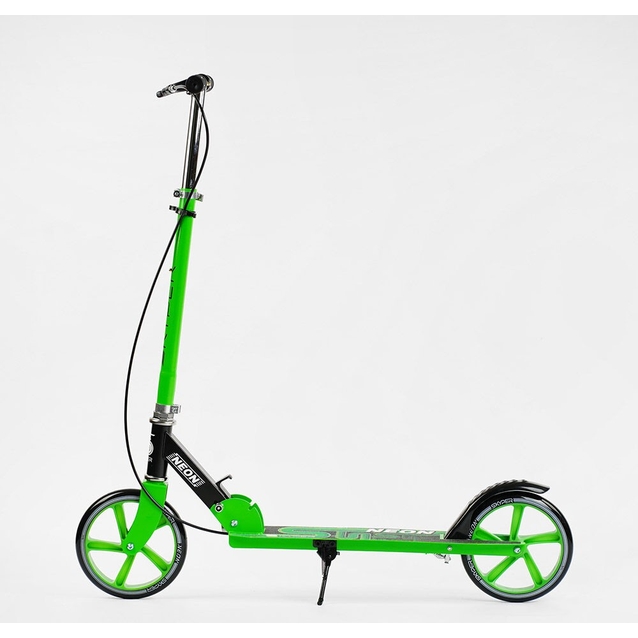 Самокат дитячий 2-х колісний, PU Skyper «NEON» N-36719 салатовий, Ø200mm, ST, ручне гальмо фото westvelo.com